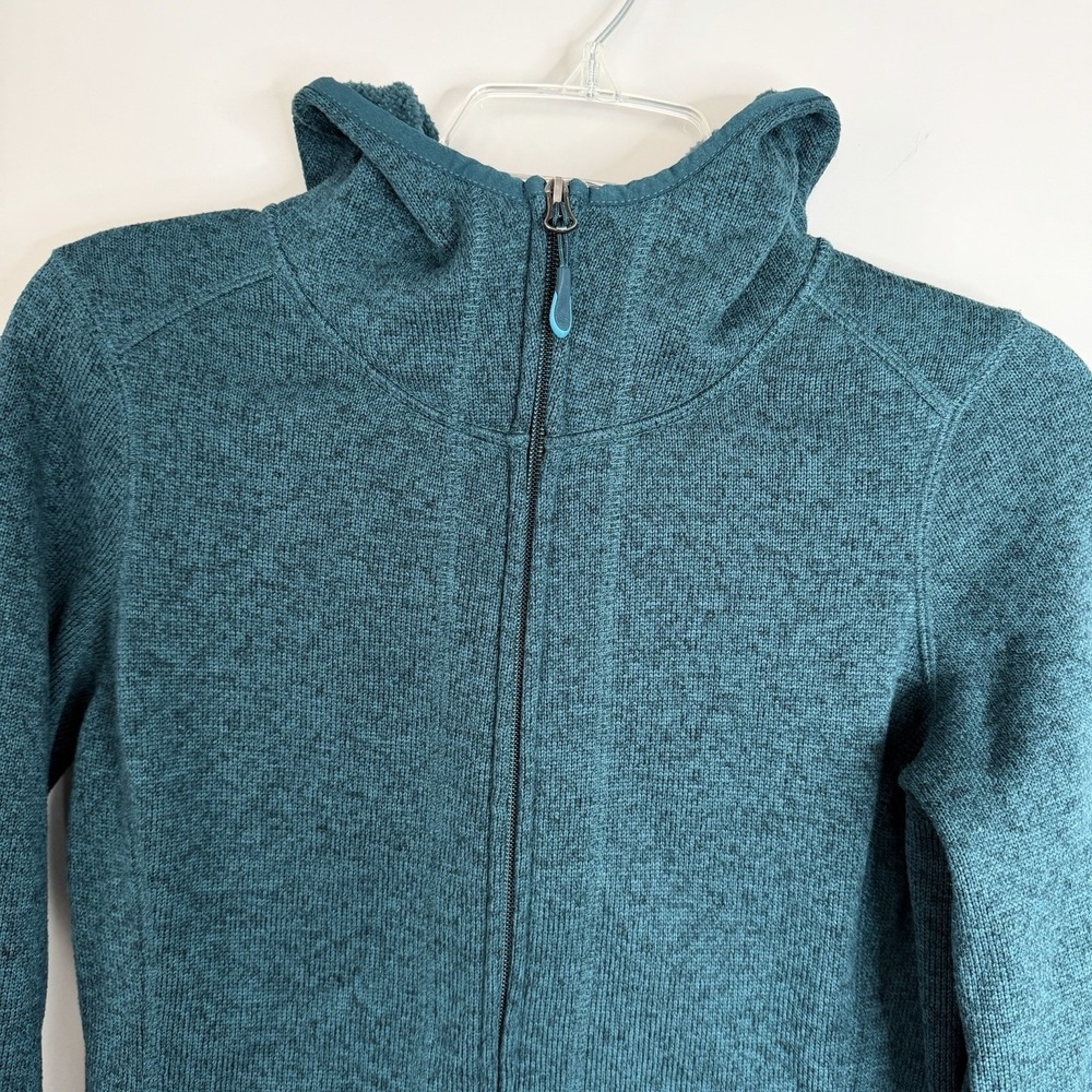 LL Bean Sweater Fleece‎ Jacket Women's SZ- S Petite deep blue-green Full Zip - Picture 5 of 16